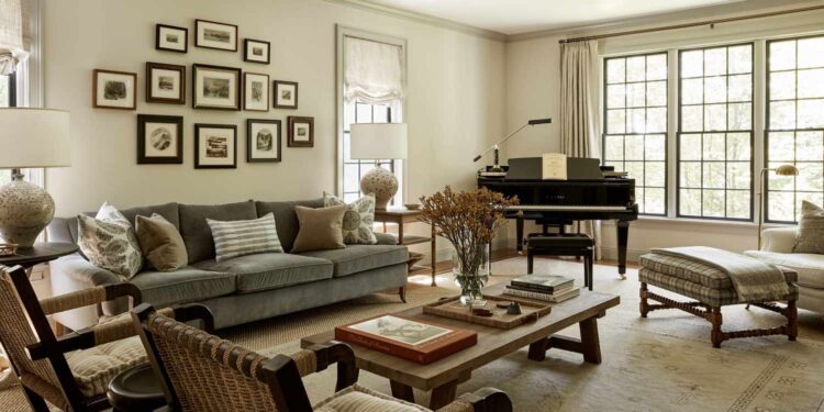 sofa and chair in a room