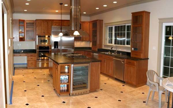 Kichen decorated with light