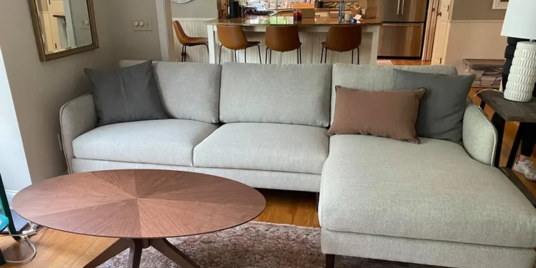 white sofa with table in hall