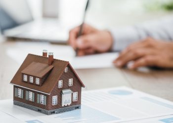 Real estate agent working in his office