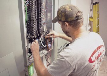 Electrician fixing Electrical Panel Upgrade