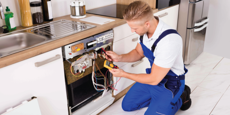 Guy fixing appliances