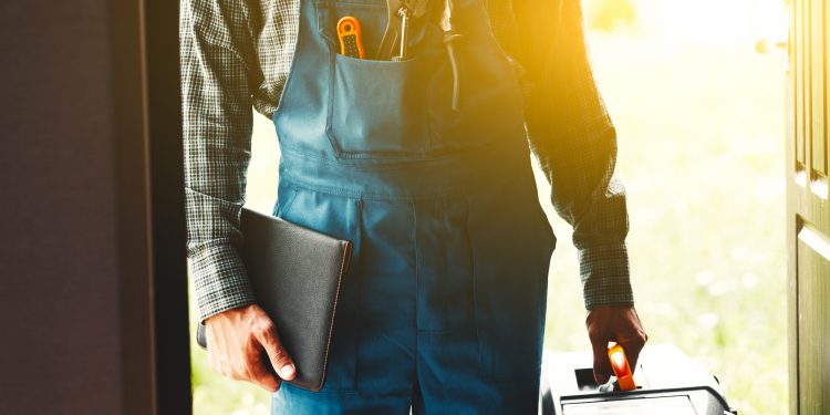 worker, service man, plumber or electric