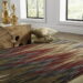 Ikat rug on floor