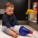 Kid playing with Safety Hazards at Home