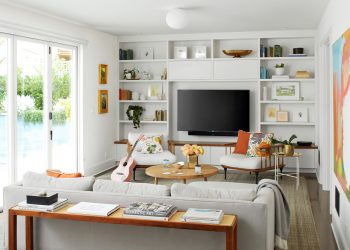 Living Room with Mounted TV