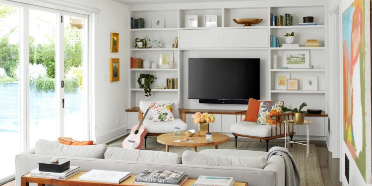 Living Room with Mounted TV