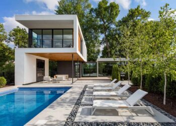 Modern house backyard