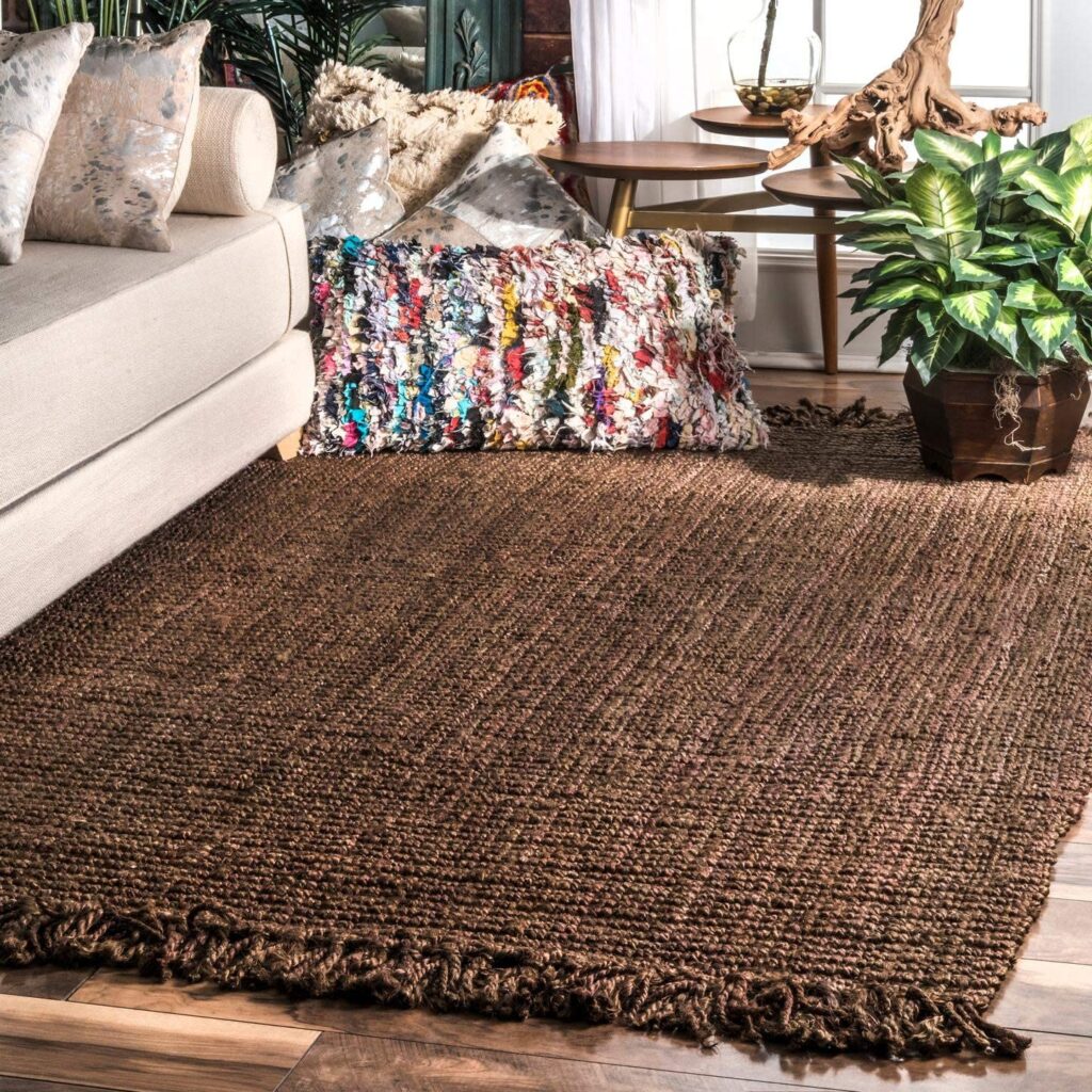 Natural jute colour rugs for beige couch