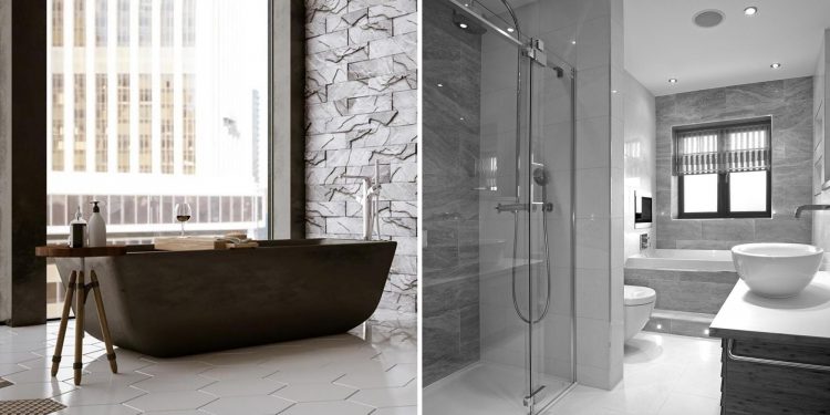 two different bathrooms