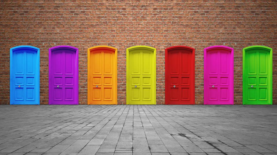 doors in prety colours 
