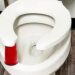 red cup under the toilet