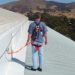 Rooftop Fall Protection System with man