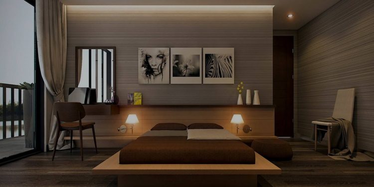 beautifull designed bedroom with pvc panels