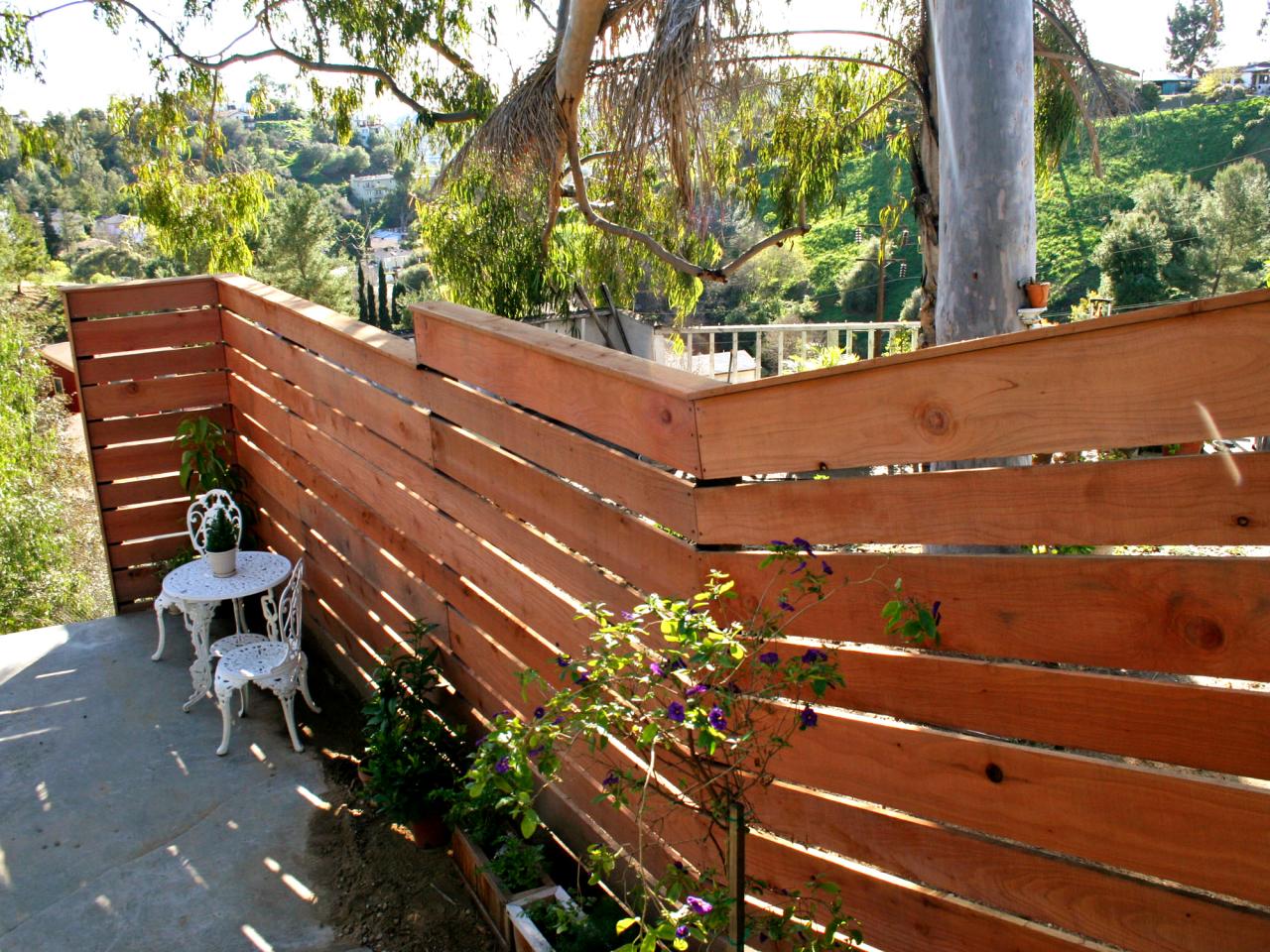 Sloped Yard Horizontal Fence