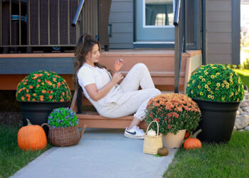 Easy Front Door Decor Ideas with Artificial Topiary Balls