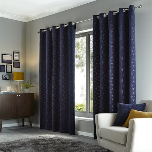 Navy blue curtain