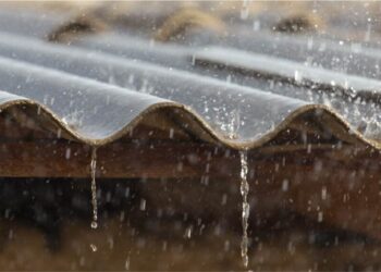 water dripping off the roof