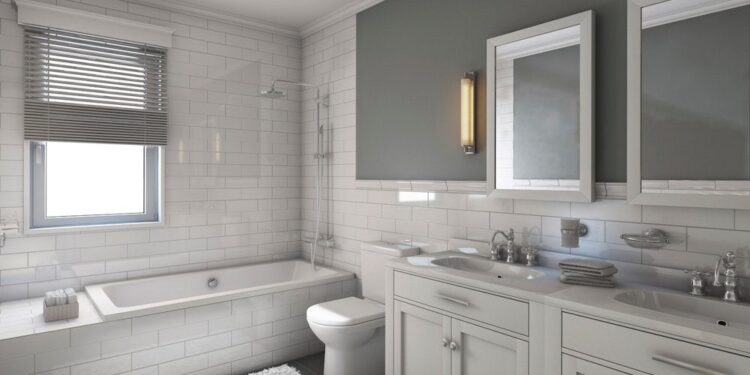 white gray bathroom
